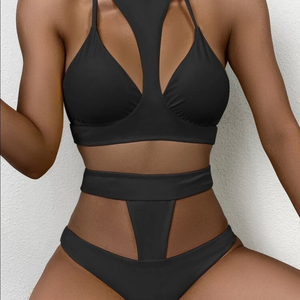 Shein 3 Piece Cut Out Bikini Swimsuit Set Size 6
